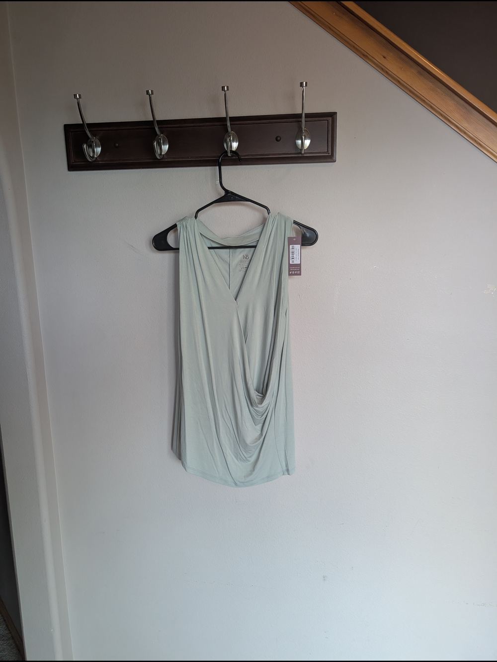 Kindred Bravely Draped V-Neck Nursing Tank in Aqua Mist